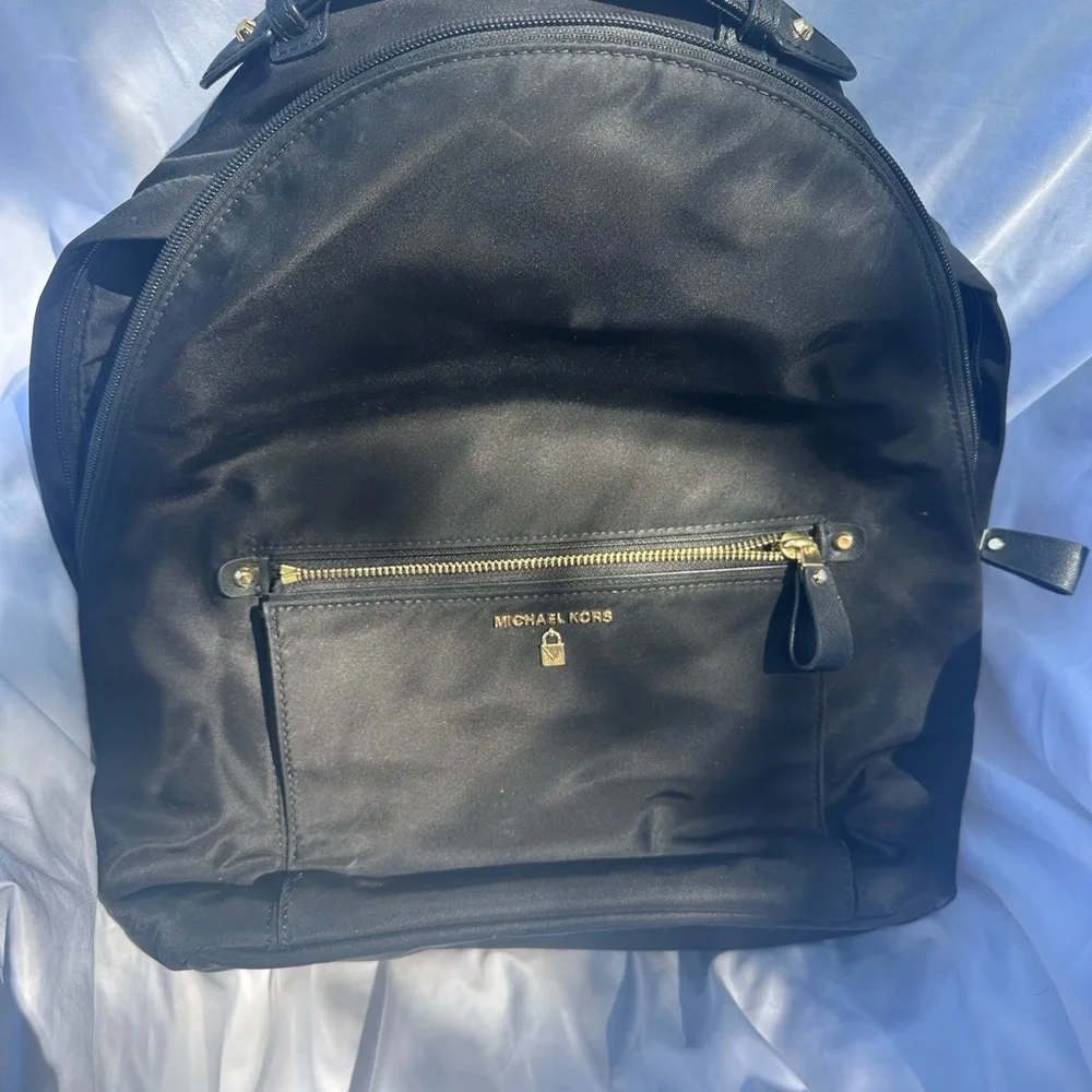 Michael Kors Kelsey Nylon Large Back Pack Bag- Black - Picture 7 of 11
